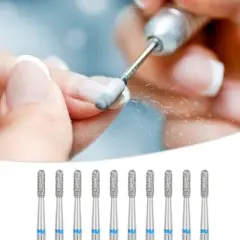 Unique Bargains Emery Nail Drill Bit Set for Acrylic Nails 3/32 Inch Nail Art Tools 44.3mm Length Blue 10 Pcs