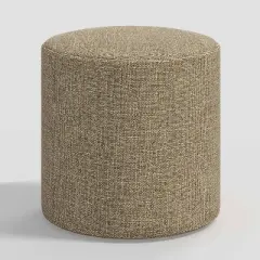 Round Thalia Ottoman in Textured Linen - Threshold&trade;