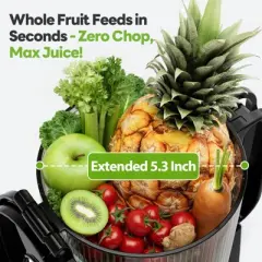 Cold Press Juicer &ndash; 5.3" Feed Chute, 1.7L Capacity, High Juice Yield, Juicer Machine, Powerful Slow Juicer with Total Pulp Control Easy to Clean