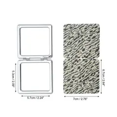 Unique Bargains 1 Pc Rectangle Folding Makeup Mirror for Travel Vacation Khaki