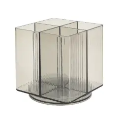 Trio Home Square Rotating 4 Compartment Cosmetic & Beauty Organizer, Brush Holder, Makeup, Jewelry, Office Accessories, Vanity Holder