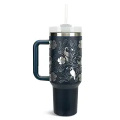 Elanze Designs Tropical Tucan Bird Flower Garden 40 oz. Stainless Steel, Large Water Bottle Coffee Mug, Spill & Leak Resistant, Thermal Travel Tumbler