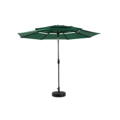 DOMETOUR 9ft 3 Tier Auto-tilt Umbrella ,Outdoor Patio Umbrella - Market Table Pool Deck Umbrella (Base Not Included)   -  ( Dark green )