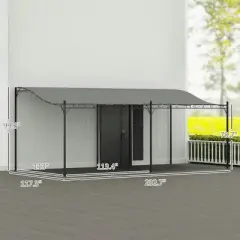 Resenkos Outdoor Garden Gazebo, Sunshade Gazebo Canopy,10' x 20' Wall-Mounted Outdoor Pergola Canopy with Drainage Holes, Dark Gray