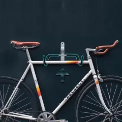 Charles Daily Wall Mounted Bike Rack - Foldable, Space Saving with Foam Padded Frame Protection - Core Black & Grey