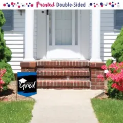 Big Dot of Happiness Blue Grad - Best is Yet to Come - Outdoor Home Decorations - Double-Sided Royal Blue Graduation Party Garden Flag - 12 x 15.25 in