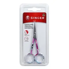Singer Set of 3 4" Forged Embroidery Scissors with Pastel Printed Handle