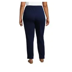 Lands' End Women's Sport Knit High Rise Elastic Waist Pull On Pants