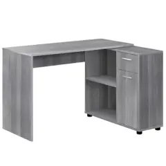 Monarch Specialties Workstation with Storage Shelves and Cabinet for Home & Office-Contemporary Style L Shaped Computer Desk, 46" L