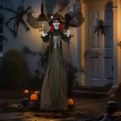 YOOCOZZ Outdoor Halloween Decoration 6' Life Size Zombie with Realistic Skeleton Chest and Scary Sharp Teeth