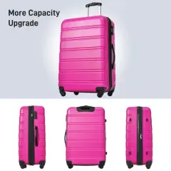 MAYEERTY Hardside Luggage Sets 4 Pieces with Bag Spinnner Suitcase with Lock 16inch 20inch 24inch 28inch Pink