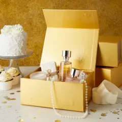 Stockroom Plus 6 Pack Magnetic Gift Boxes with Lids, 9.5x7x4 Inches for Birthday, Wedding, Groomsman and Bridesmaid Proposal Box, Gold