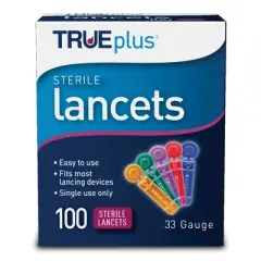 TRUEplus Incision Device Lancet for Lancing Device 33 Gauge Needle 1 Box(s), 100 /Box