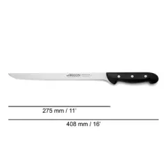 Arcos 9" Maitre Slicing Knife: Stainless Steel Blade, Plastic Handle, Hand Wash, 10-Year Warranty, Black
