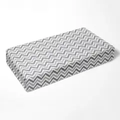Bacati - Chevron Ikat Gray Steel 100 percent Cotton Universal Baby US Standard Crib or Toddler Bed Fitted Sheet