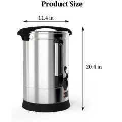 TROPOW 100-Cup 14L Commercial Coffee Urn &uml;C Large Capacity Fast Brew Stainless Steel Coffee Maker for Church Events, Meetings & Gatherings,Silver
