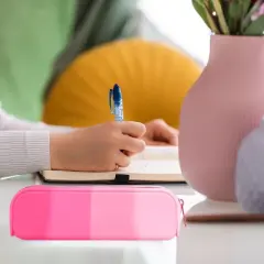 Boersma Pink Pencil Case &ndash; Large Capacity Waterproof Silicone Pen Pouch, Aesthetic Stationery Organizer for School, Office, Teen Boys & Girls