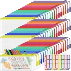 48 Pack Mesh Zipper Pouch Bags - Small, Clear Pencil Pouch Bulk, Travel Storage