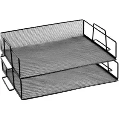 YBM Home Mesh Stackable Letter Tray and Paper Sorter, Pack of 2