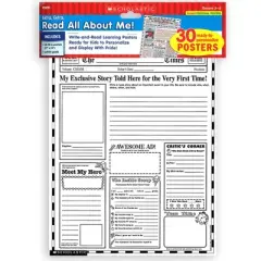 Scholastic Teaching Solutions Instant Personal Poster Sets: Extra, Extra, Read All About Me!, Set of 30