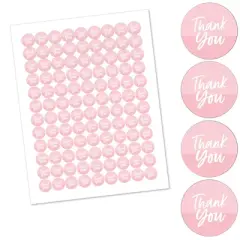 Big Dot of Happiness Pink Elegantly Simple - Guest Party Favors Round Candy Sticker Favors - Labels Fits Chocolate Candy (1 sheet of 108)