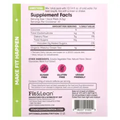 Fit & Lean Matcha Amore Iced Tea, Raspberry Tea, 10 Stick Packs, 0.16 oz (4.5 g) Each