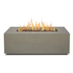 Aegean Small Rectangle Fire Table with NG Conversion Mist Gray - Real Flame