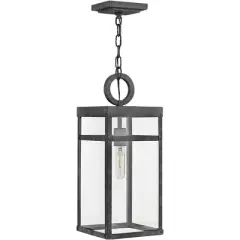 Hinkley Porter 19" High Aged Zinc Outdoor Hanging Light