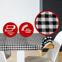 Tablecover -Fitted With Elastic, Vinyl With Flannel Back