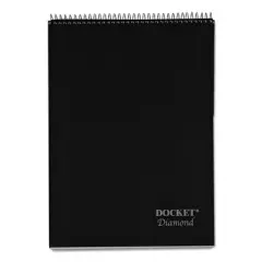 TOPS Docket Diamond Top-Wire Ruled Planning Pad, Wide/Legal Rule, Black Cover, 60 White 8.5 x 11.75 Sheets