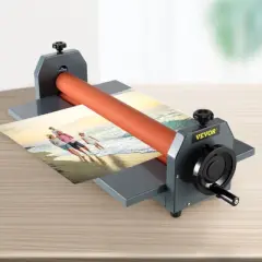 VEVOR 39" 1000MM Manual Cold Roll Laminator Vinyl Photo Film Mounting Laminating Machine, Grey&Orange