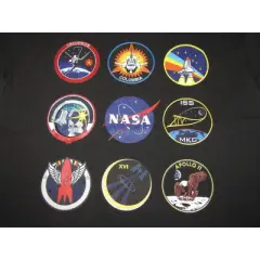 NASA Space Patches Black Graphic Print T-Shirt Toddler Boy to Youth Boy