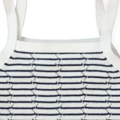 Hope & Henry Girls' Organic Cotton Pointelle Stripe Sweater Tank, Infant