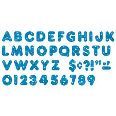 TREND Blue Sparkle 4" Casual Uppercase Ready Letters&reg;, 71 Per Pack, 3 Packs