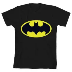Batman Logo Black T-shirt Toddler Boy to Youth Boy