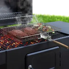 Sorbus Stainless Steel Large Folding Barbecue Grilling Basket with Handle - for Fish, Shrimp, Vegetables, Grilling Accessories, Outdoor Cooking