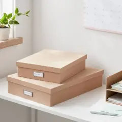 Canvas Storage Bin Set Light Brown - Brightroom&trade;: Desk & Office Organizers, Polyester Canvas, , 2-Pack