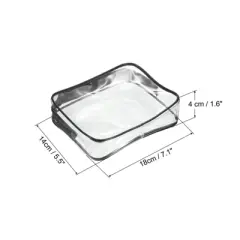 Unique Bargains PVC Transparent Toiletry Bag Cosmetic Pouch with Zipper for Business Travel 2 Pcs