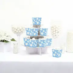 Big Dot of Happiness Blue Daisy Flowers - Party Mini Favor Boxes - Floral Party Treat Candy Boxes - Set of 12