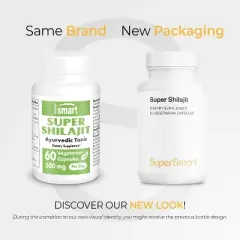 SuperSmart Super Shilajit 500mg per Day - PrimaVie Shilajit Supplement - Himalayan Organic Shilajit | Non-GMO & Gluten Free - 60 Vegetarian Capsules