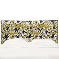 Arcadia Nail Button Botanical Printed Headboard - Skyline Furniture