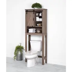 Barn Door Over the Toilet Spacesaver Gray - Zenna Home