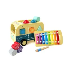 Leo & Friends School Bus Pound and Tap Bus Bench