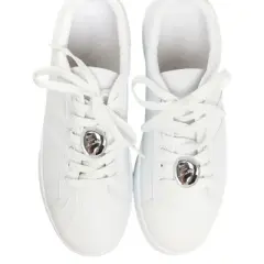 Unique Bargains Novelty Letter Plate Shoelace Charms Silver Tone 1 Pair