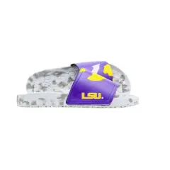 NCAA LSU Tigers Slydr Pro White Sandals - Purple M11/W13