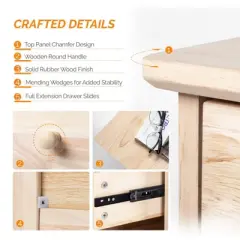 VINGLI Unfinished Natural Solid Wood Floating Nightstand,Farmhouse Night Stand Wall-Mounted Nightstand Table for Small Space Color DIY