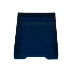 JAM Paper Stackable Front Loading Letter Tray Letter Size Navy Blue Plastic 2/Pack (344NAA)