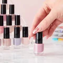 Bright Creations 30 Pack Empty Nail Polish Bottles with Brush Caps and 6 Funnels, Transparent, 5ml