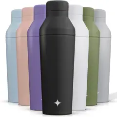 JoyJolt Vacuum Insulated Cocktail Protein Shaker - 20 oz Shaker Cup with Measure Lid and Jigger Cap