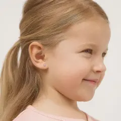 Girls' Enamel Daisy Screw Back 14k Gold Earrings - In Season Jewelry